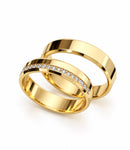 Alianças Magnólia com Diamantes - 4MM