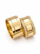 Alianças Verona com Diamantes - 9MM