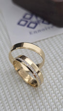 Alianças Magnólia com Diamantes - 4MM