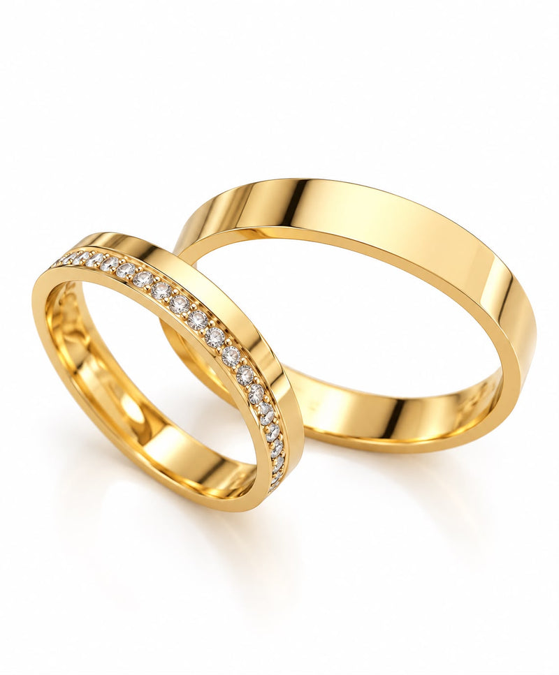 Alianças Aurora com Diamantes - 3MM